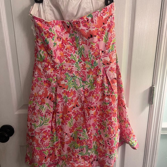 Lilly Pulitzer Pink Tiger Call Me Kitty Ferra‎ Strapless Dress size 6 - Picture 4 of 7